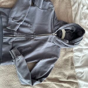 Brandy Melville Zip-Up Hoodie cropped navy blue